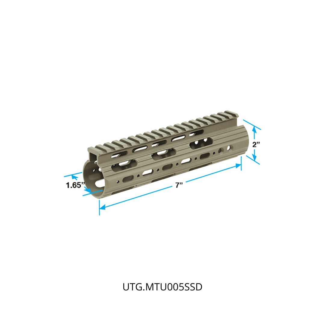 UTG PRO AR15 Carbine Length Super Slim Free Float Handguard-FDE