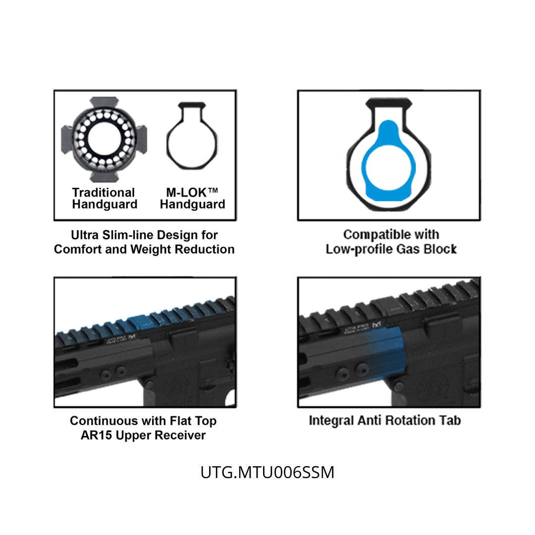 UTG PRO AR15 13" Super Slim Free Float M-LOK Compatible Rail-Black