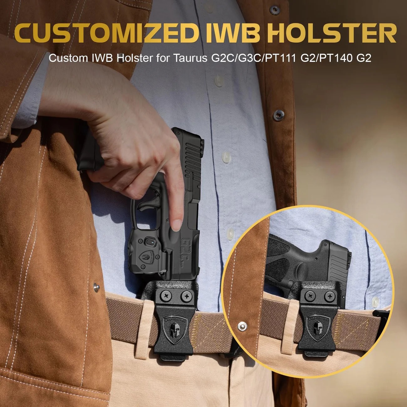 MB1 Pistol Light and Custom Holster, Fits Taurus G2C/G3C/PT111 G2/PT140 G2/CZ P10C